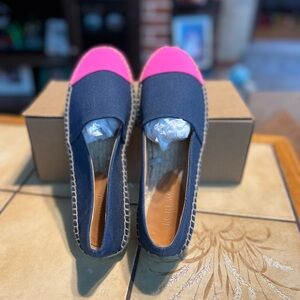 J. Crew Navy and Pink Colorblock Shoes Espadrilles - size 9